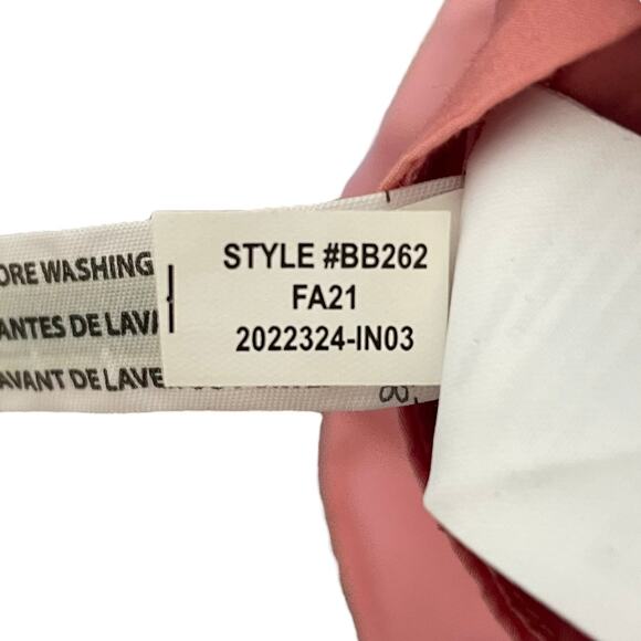 J.Crew Smocked Neck Puff Sleeve Lace Up Back Poplin Top Pink Womens Size Large - Picture 11 of 11